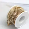 Rollo Completo de 9m Cadena de Strass Blanca de Colores sobre Base Plateada de 3mm para Fundas de Teléfono DIY, Bolsos, Etc.
