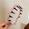Outono e inverno novos acessórios para cabelo cor lã onda com dentes antiderrapante faixa de cabeça alta volume de cabelo craniano superior faixa de cabeça lavagem grampo de cabelo