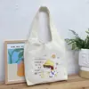 Bolsa colete de ombro e mão estilo preguiçoso de grande capacidade original, estilo coreano simples, bolsa de lona para estudantes, bolsa de livros feminina de verão