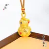 Loja de Ouro Puzuo Mesmo Estilo Ouro Areia Acessórios DIY Filigrana Pedra Preciosa Colorida Cobra Cabacinha Pingente Colar Nova Corrente para Suéter Chinês