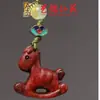 Accesorios de Madera Maciza Tallada de Caballo del Zodiaco Volador Cadena para Teléfono Móvil Colgante Yiming Xianyuan Llavero Creativo de Caballo de Sándalo