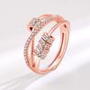 Explosiones Transfronterizas Europeas y Americanas Anillo Giratorio de Circonita de Cinco Filas para Mujer Anillo de Apertura Inteligente Anillo de Transferencia de Círculo Giratorio para Mujer