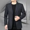 Chaqueta de Traje Casual de Negocios Estilo Nuevo Primavera y Otoño 2025 para Hombres de Mediana Edad y Mayores, Blazer Delgado de Corte Amplio