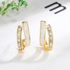 Pendientes de doble capa de circonitas que combinan con todo, exquisitos pendientes únicos para viajeros, elegantes pendientes elegantes, lujo ligero de alta calidad