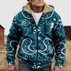 Chaqueta de Algodón Gruesa con Forro de Polar Estilo Étnico Camuflaje Transfronterizo 2025 con Cremallera y Bolsillos de Parche para Abrigo