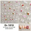 Redanco5D Estampado Ins Celebridad de Internet Pegatinas para Uñas Transparente Lazo Fresa Calcomanías 3D para Uñas Dr1818
