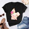 Playera de Mujer Leopardo Turbante Cerdo Moño Girasol Estampado Floral Playera Dibujos Animados Harajuku Gráficos Años 90