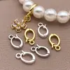 Cobre Chapado en Oro de 18 Quilates Color que Conserva el Color Colgante Abierto Broche Universal Conector para Collares de Perlas Pulseras Broche de Joyería de Terciopelo de Jade
