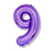 Globos de números morados versión americana de 32 pulgadas 0-9 globos metálicos de números medianos para fiesta de cumpleaños y decoración navideña