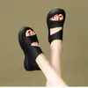 Sandalias Cómodas de Suela Gruesa para Mujer, Nuevo Estilo Verano 2026, Versátiles para Exteriores de Suela Suave, Correa de Velcro, Talón Cerrado, Zapatos para Mujer que No Cansan