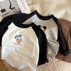 Camiseta de Manga Larga 100% Algodón para Niños y Niñas 2026 Linda Caricatura Mickey Camisetas para Bebés Camiseta Base para Primavera y Otoño