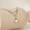 Cadena de Collar de Acero Inoxidable Dorado Lele Jewelry Corazón de Doble Capa Estilo Minimalista Simple Moda Joyería Creativa para Mujeres