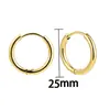 Brincos Simples de Aço Inoxidável com Ouro 18K Argolas Lisas Clássicas Versáteis Brincos de Argola Empilháveis Brincos Transfronteiriços Europeus e Americanos