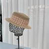 Sombrero de paja estilo coreano para niños, sombrero de paja con cinta de flores cruzadas, estilo retro, informal, transpirable, para verano