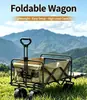 Carro Plegable Desmontable Estilo Panda para Exteriores, Carretilla de Mano para Camping, Picnic, Pesca
