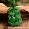 Colar com pingente de jade Hetian imitação dos doze signos do zodíaco chinês, estilo novo, para homens e mulheres, no ano do Dragão. Joia versátil para usar com suéter. Venda por atacado.