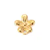 Nuevo collar colgante de flor y hoja de acero de titanio de oro de 18k transfronterizo, pendientes, accesorios DIY, ventas directas de fábrica al por mayor