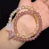 Pulsera de Cristal de Fresa Huangtaishan Natural Gelatina de Lichi Zorro de Nueve Colas Nuevo Estilo Chino Diseño de Moda Joyería al por Mayor y Dropshipping