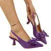 Nuevo Modelo de Verano 2026: Tacones Altos de Moda Europea y Americana con Punta y Lazo, Casuales, Cómodos, Talla Grande para Mujer