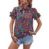 Camisa de estilo étnico con estampado transfronterizo para mujer, nueva moda europea y americana de verano 2024, de Amazon Independent Station Foreign Trade