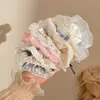 Bufanda Cuadrada de Cuadros Azules Coreana con Lazo, Goma para el Cabello, Diadema de Alta Gama para Mujer, Cuerda para el Cabello, Diadema de Moda, Accesorios para el Cabello