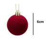 Bolas de Natal de Veludo de 6cm em Estoque para Decoração de Natal, Bolas Penduráveis para Shoppings e Decoração de Casa
