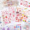 Pegatinas de tira de cuenta de mano de mascota sin costuras, transparentes, impermeables, de estilo japonés, lindas pegatinas pequeñas de alta apariencia