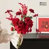 Decoraciones de Frutas Rojas y Flores Artificiales para el Festival de Primavera, Adornos para Bodas, Sala de Estar, Mesa de Comedor, Ramo de Frutas de la Fortuna, Arreglos de Flores Artificiales