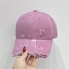 Gorra de Béisbol Lavada con Agujeros Nuevos Estilo Coreano Casual Versátil que Resalta la Cara Pequeña Sombrilla de Otoño Gorra de Pico de Pato para Hombres