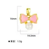 Pingente de cobre DIY com gota de óleo de pérola, concha e laço, estilo oceano, série de acessórios de joias para mulheres, estrela-do-mar, caranguejo