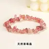 Pulseira de Quartzo Morango Natural Contas Redondas de Quartzo Morango Cheias de Sementes Rosa Manchadadas Cheia de Aura de Fada Delicada Atrai Romance Cristal Atacado