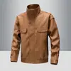Transfronterizo Americano Retro Nuevo Cuero Hombres Cuello Vertical Traje Motociclista Primavera Otoño e Invierno Casual Todo Fósforo Chaqueta de Cuero Hombres