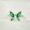 Bestseller internacional: anel deslumbrante de borboleta todo em diamantes com abertura ajustável, zircônia navete, anel de moda de luxo leve para mulheres