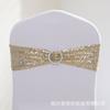 Respaldo de Silla Elástico Flor Lentejuela Lazo para Respaldo de Silla Suministros para Boda Hotel Cubierta de Silla Correas de Lentejuelas Decorativas