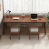 Mesa Dupla, Mesa Longa com Pés de Madeira Maciça, Mesa Estreita Contra a Janela e a Parede, Mesa de Escritório, Mesa para Computador, Mesa de Trabalho, Quarto de Casa