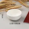 Platito pequeño de cerámica para mojar, plato para condimentos de porcelana fina para el hogar, plato para salsa, vinagre, condimentos, platito blanco puro, platito redondo, plato para sabor