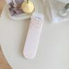 Meias de verão ultrafinas femininas de malha sem costura com laço e cano com orelha de madeira, meias femininas por atacado de cor sólida, meias felpudas femininas