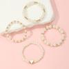 Transfronteiriço Europa e Estados Unidos Novo Conjunto de Pulseiras de Pérolas Infantis Meninas Amam Gotejamento de Óleo Pequenas Contas Douradas Moda Simples Conjunto de Quatro Peças
