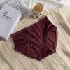 Ropa interior de mujer de cintura media-alta Sexy de niña pura Suave Ligera Satén Algodón Entrepierna Lujo Ligero Ligero Transpirable Encaje Shorts