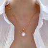 Collar de Perlas para Mujer, No se Desvanece, Lujo Ligero, Nicho, Cadena para Clavícula Versátil de Gama Alta para Verano, Cadena para Suéter, Joyería de Nuevo Estilo Chino