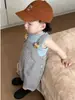 Conjunto de Verano para Niños Chaleco Rayado de Bloques de Color para Niños Peto Delgado Rayado Pantalones de Mono para Exteriores para Niños