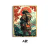 Pintura Decorativa Retro Estilo Japonês com Borda Dourada Ukiyo-E Venda Quente Transfronteiriça para Espaço de Parede de Fundo de Izakaya e Pousada Pintura de Parede Pendurada