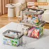 Caja de Almacenamiento para el Hogar de Gran Capacidad para Juguetes Caja de Almacenamiento de Acrílico Caja Transparente para Snacks Caja Portátil Sellada con Tapa Abatible