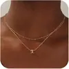 Collar de Moda Transfronterizo Europeo y Americano Versátil en Capas con Iniciales y 26 Colgantes, Nuevo Estilo para Mujer 2024 para Superponer