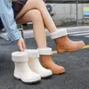 Botas de Chuva Chelsea Curtas de Moda Transfronteiriças Botas de Chuva Versáteis para Mulheres Botas Martin Botas de Água Antiderrapantes Botas de Chuva Galochas para Adultos