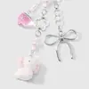 Muñeca de Peluche Dibujo Animado Lindo Simple Multicolor Nota Musical de Guitarra Corazón Fresa Llavero Colgante de Bolso DIY