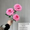 Rosa de imitación de diamante con tres capas, flor de imitación, cascada, fondo de pared, decoración de pared, flor falsa de seda