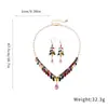 Aretes y collar de dos piezas con colgante de espiga de trigo y gota de agua de circón, modernos, de lujo ligero, aretes de alta gama, accesorios versátiles y elegantes