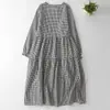 Vestido de Cuadros 2026 para Mujer, Nuevo Vestido Holgado Vintage de Primavera y Otoño