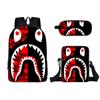 Nueva Mochila de Dibujos Animados de Tiburón suit Bolso de Hombro con Estampado de Dibujos Animados Moda Doble Capa Estuche para Lápices Venta al por Mayor